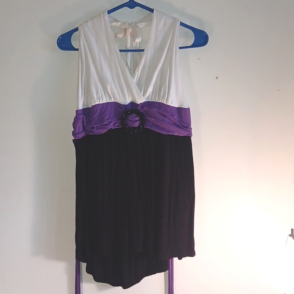 Behibd the Neck tie flowy tank top